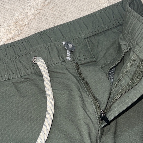 Vuori Ripstop Olive Army‎ Green Wideleg Organic Cotton Cropped Pants Small - Picture 6 of 14